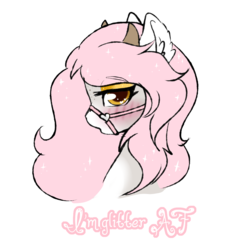 Size: 1000x1000 | Tagged: safe, artist:pastel-pony-princess, oc, oc only, oc:niymph moonshine, bat pony, pony, blushing, cute, glitter af, meme, simple background, solo, transparent background