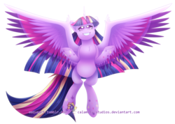 Size: 1024x730 | Tagged: safe, artist:calamity-studios, twilight sparkle, alicorn, pony, g4, female, mare, rainbow power, simple background, solo, transparent background, twilight sparkle (alicorn)