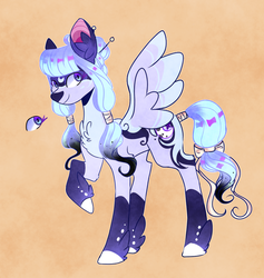 Size: 1024x1082 | Tagged: safe, artist:iheyyasyfox, oc, oc only, oc:metzi húdé, ink pony, original species, pony, female, solo, wings