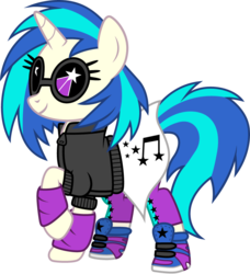 Size: 800x878 | Tagged: safe, artist:cloudy glow, dj pon-3, vinyl scratch, equestria girls, g4, clothes, doll, equestria girls minis, equestria girls outfit, female, shoes, simple background, sneakers, solo, sunglasses, toy, transparent background