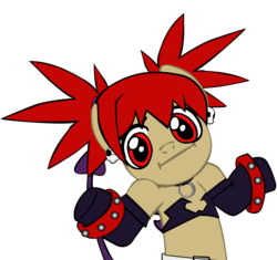 Size: 1196x1126 | Tagged: safe, earth pony, pony, bracelet, crossover, disgaea, etna, jewelry, meme, ponified, shrug, shrugpony, simple background, spiked wristband, studded bracelet, transparent background, wristband