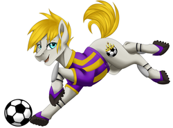 Size: 3208x2360 | Tagged: safe, artist:crecious, oc, oc only, oc:striker, earth pony, pony, commission, high res, male, soccer shoes, solo, stallion