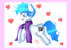 Size: 5000x3500 | Tagged: safe, artist:sweethearts11, oc, oc only, oc:melodic, pony, unicorn, clothes, heart eyes, male, scarf, solo, stallion, wingding eyes