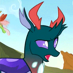 Size: 250x250 | Tagged: safe, screencap, arista, pharynx, changedling, changeling, g4, to change a changeling, animated, cropped, gif, prince pharynx, solo, talking