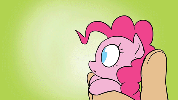 1740197 - safe, artist:doublewbrothers, pinkie pie, earth pony, human,  pony, my tiny pony, :o, animated, boop, cute, diapinkes, eyes closed,  female, frame by frame, frown, gif, gradient background, hand, happy,  holding a