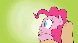 Size: 600x336 | Tagged: safe, artist:doublewbrothers, pinkie pie, earth pony, human, pony, my tiny pony, :o, animated, boop, cute, diapinkes, eyes closed, female, frame by frame, frown, gif, gradient background, hand, happy, holding a pony, in goliath's palm, mare, micro, nose wrinkle, noseboop, open mouth, ponk, smiling, solo focus, squigglevision, this ended in boop, this ended in booped, tiny ponies, weapons-grade cute