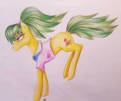 Size: 1441x1203 | Tagged: safe, artist:iseppe, chickadee, ms. peachbottom, pony, g4, female, solo, traditional art