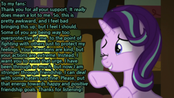 Size: 1280x720 | Tagged: safe, edit, edited screencap, screencap, starlight glimmer, pony, g4, the parent map, book, drama, female, image macro, lamp, library, meme, mouthpiece, one eye closed, op has a point, pointing, sire's hollow, smiling, solo, starlight drama, starlight drama drama, starlight drama drama drama, text, wink
