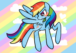 Size: 1024x724 | Tagged: safe, artist:ofruittango, rainbow dash, pegasus, pony, g4, female, looking at you, mare