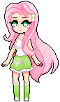 Size: 86x146 | Tagged: safe, artist:ofruittango, fluttershy, equestria girls, g4, animated, blinking, boots, clothes, cute, female, human coloration, pixel art, shoes, simple background, skirt, socks, solo, transparent background