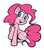 Size: 396x449 | Tagged: safe, artist:michinix, pinkie pie, earth pony, pony, g4, colored pupils, female, head tilt, mare, raised hoof, simple background, sitting, smiling, solo, white background