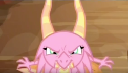 Size: 1504x864 | Tagged: safe, screencap, scales (g4), dragon, g4, season 8, the hearth's warming club, dragoness, female, it's coming right at us, solo