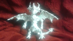 Size: 2560x1440 | Tagged: safe, artist:thefoilguy, smolder, dragon, g4, art, foil, photo, sculpture, the young six, traditional art