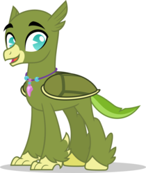 Size: 790x939 | Tagged: safe, artist:mlp-trailgrazer, oc, oc only, oc:looney turtle, classical hippogriff, hippogriff, hybrid, hippogriffied, jewelry, male, necklace, simple background, solo, species swap, transparent background