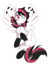 Size: 834x1112 | Tagged: safe, artist:clayponyam, oc, oc only, oc:emala jiss, pegasus, pony, female, heterochromia, mare, simple background, solo, tongue out, transparent background