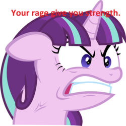 Size: 3500x3502 | Tagged: safe, artist:xebck, edit, starlight glimmer, pony, g4, angry, caption, cross-popping veins, faic, female, grammar error, high res, image macro, meme, quiet, rage, rage face, ragelight glimmer, shut up twilight, simple background, solo, vector, vein, vein bulge, white background