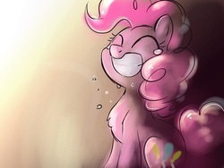 Size: 2048x1536 | Tagged: safe, artist:oofycolorful, pinkie pie, pony, g4, female, sitting, smiling, solo