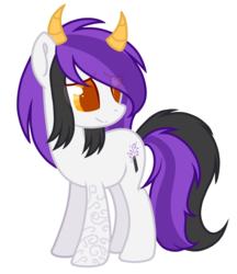 Size: 2361x2737 | Tagged: safe, artist:poppyglowest, oc, oc only, oc:mikaela, pony, female, high res, horns, simple background, solo, transparent background