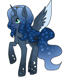 Size: 1880x2128 | Tagged: safe, artist:pinkgalaxy56, oc, oc only, oc:moonlight heart, changepony, hybrid, female, interspecies offspring, magical lesbian spawn, offspring, parent:princess luna, parent:queen chrysalis, parents:chrysaluna, simple background, solo, white background