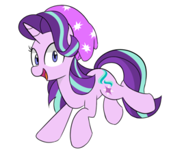 Size: 531x474 | Tagged: safe, artist:lance, starlight glimmer, pony, unicorn, equestria girls, equestria girls specials, g4, mirror magic, beanie, clothes, cute, equestria girls outfit, equestria girls ponified, female, glimmerbetes, hat, looking at you, mare, open mouth, open smile, ponified, simple background, smiling, smiling at you, solo, white background