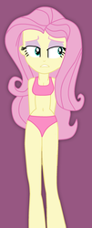 Size: 1120x2761 | Tagged: safe, artist:grapefruitface1, derpibooru exclusive, fluttershy, equestria girls, g4, belly button, bikini, breasts, cleavage, clothes, female, missing accessory, show accurate, solo, swimsuit