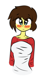 Size: 2733x4828 | Tagged: safe, artist:binary6, oc, oc only, oc:happy wigglesworth, anthro, breasts, clothes, female, freckles, rule 63, simple background, solo, transparent background