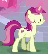 Size: 160x180 | Tagged: safe, screencap, pony, unicorn, amending fences, g4, alternate cutie mark, background pony, cropped, eyes closed, female, glowing horn, horn, magic, mare, not roseluck, picture for breezies, smiling, solo, telekinesis, unnamed character, unnamed pony