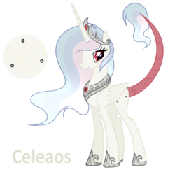 Size: 2128x2096 | Tagged: safe, artist:galaxysparkleyt, oc, oc only, oc:celeaos, hybrid, female, high res, interspecies offspring, offspring, parent:discord, parent:princess celestia, parents:dislestia, simple background, solo, white background