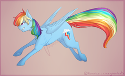 Size: 900x550 | Tagged: safe, artist:crazycoolcats, rainbow dash, pegasus, pony, g4, female, mare, simple background, solo