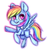 Size: 1024x1074 | Tagged: safe, artist:pinipy, rainbow dash, pegasus, pony, g4, doodle, female, smiling, solo, waving