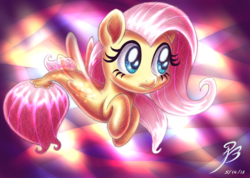 Size: 2473x1758 | Tagged: safe, artist:angelbeedrawings, fluttershy, pegasus, pony, seapony (g4), g4, my little pony: the movie, abstract background, blue eyes, bubble, clothes, crepuscular rays, cute, digital art, dorsal fin, eyelashes, female, fin, fin wings, fins, fish tail, flowing mane, flowing tail, mare, ocean, open mouth, open smile, pink mane, pink tail, scales, seaponified, seapony fluttershy, seaquestria, see-through, signature, smiling, solo, species swap, swimming, tail, transformation, underwater, water, wings