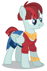 Size: 3392x5047 | Tagged: safe, artist:dragonchaser123, valley glamour, pegasus, pony, fake it 'til you make it, g4, .ai available, absurd resolution, background pony, bracelet, clothes, female, jewelry, mare, midriff, necklace, shirt, simple background, skirt, smiling, solo, transparent background, vector