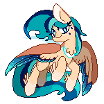 Size: 150x150 | Tagged: safe, artist:chirpy-chi, oc, oc only, oc:sapphire, pegasus, pony, animated, female, mare, pixel art, simple background, solo, transparent background