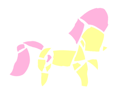Size: 685x543 | Tagged: safe, artist:nltlf, fluttershy, pony, g4, abstract, female, mosaic, simple background, solo, white background