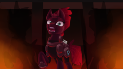 Size: 1024x576 | Tagged: safe, artist:inkiidonut, tempest shadow, pony, unicorn, g4, my little pony: the movie, fanart, female, looking at you, mare, open mouth, open up your eyes, scene interpretation, solo