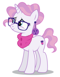 Size: 4064x5200 | Tagged: safe, artist:dragonchaser123, raspberry latte, pony, unicorn, g4, the parent map, absurd resolution, clothes, ear piercing, earring, female, glasses, jewelry, mare, piercing, scarf, simple background, solo, transparent background, vector