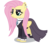 Size: 5000x4304 | Tagged: safe, artist:dragonchaser123, fluttershy, pegasus, pony, fake it 'til you make it, g4, absurd resolution, clothes, ear piercing, eyeshadow, female, fluttergoth, goth, lidded eyes, makeup, mare, piercing, simple background, solo, transparent background, vector