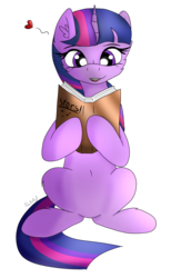 Size: 878x1426 | Tagged: safe, artist:monsoonvisionz, twilight sparkle, alicorn, pony, g4, belly, belly button, book, featureless crotch, female, heart, mare, reading, simple background, transparent background, twilight sparkle (alicorn)