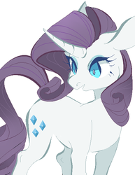 Size: 500x648 | Tagged: safe, artist:clayterran, rarity, pony, unicorn, g4, curved horn, female, horn, mare, simple background, solo, white background