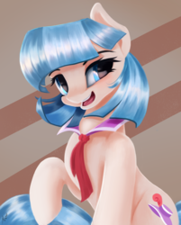 Size: 1850x2297 | Tagged: safe, artist:fluttersheeeee, coco pommel, earth pony, pony, g4, female, looking at you, mare, solo