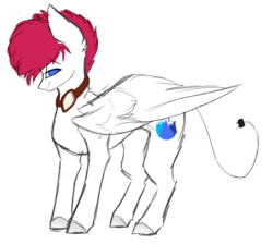 Size: 3097x2777 | Tagged: safe, artist:crazllana, oc, oc only, oc:charger, pegasus, pony, augmented tail, high res, male, simple background, solo, stallion, transparent background