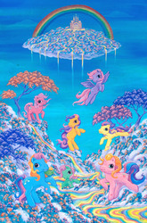 Size: 580x880 | Tagged: safe, minty, pinkie pie (g3), rainbow dash (g3), rarity (g3), royal bouquet, scootaloo (g3), starsong, g3