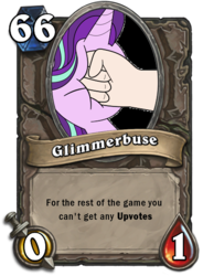 Size: 1348x1830 | Tagged: safe, starlight glimmer, g4, abuse, card, downvote bait, drama, fact, glimmerbuse, hearthstone, op is a duck, op is trying to start shit, punch, starlight drama, truth, warcraft