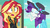 Size: 1260x700 | Tagged: safe, edit, edited screencap, screencap, rarity, sunset shimmer, equestria girls, equestria girls specials, g4, my little pony equestria girls: better together, my little pony equestria girls: forgotten friendship, blowing a kiss, blushing, female, heart, lesbian, ship:sunsarity, shipping