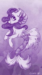 Size: 600x1067 | Tagged: safe, artist:laps-sp, pony, capricorn, female, horoscope, looking at you, monochrome, ponified, ponyscopes, purple, solo, underwater, zodiac