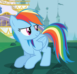 Size: 694x668 | Tagged: safe, screencap, rainbow dash, pony, g4, princess twilight sparkle (episode), cropped, female, solo