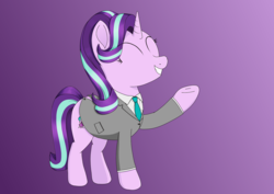 Size: 1404x993 | Tagged: safe, artist:noosa, starlight glimmer, pony, unicorn, g4, business suit, clothes, female, necktie, solo, suit