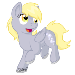 Size: 700x700 | Tagged: safe, artist:usagi-zakura, derpy hooves, pegasus, pony, g4, female, mare, open mouth, simple background, smiling, solo, transparent background