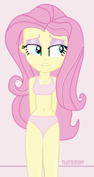 Size: 1120x2095 | Tagged: safe, alternate version, artist:grapefruitface1, derpibooru exclusive, fluttershy, equestria girls, g4, belly button, bikini, breasts, cleavage, clothes, female, missing accessory, pinup, shading, show accurate, solo, swimsuit