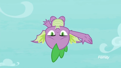Size: 1920x1080 | Tagged: safe, screencap, spike, g4, molt down, greeting, male, sarcasm, solo, upside down, winged spike, wings